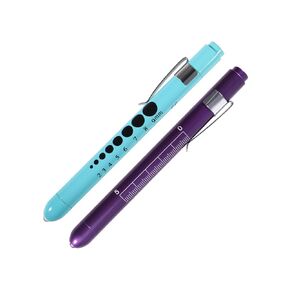 Aokin Pen Light with Pupil Gauge, Reusable LED Penlight Medical for Doctor Nurse Diagnostic etc, White Light, Sky Blue and Rose