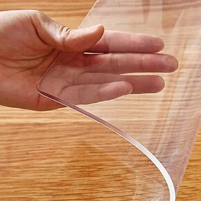48 inch Dia Round Clear Dining Room Table Protector Tablecloth Cover Desk Top Pad Mat for Glass Kitchen Countertop Coffee Marble End Sofa Side Bistro Bar Night Stand Corner Table Plastic PVC Vinyl
