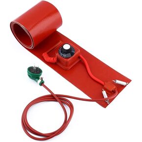 Drum Heater, 200L/55Gallon 1000W Silicon Metal Oil Drum Heater Barrel Band Heater Pail Heater with Adjustable Thermostat