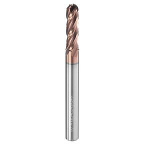 HARFINGTON Ball Nose End Mill 4 Flute 11/64" Diameter 3/16" Shank Tungsten Carbide TICN Coated Spiral CNC Router Bits 5/8" Cutting Length Single End Ball for Carving Engraving Grinding