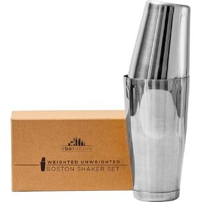A Bar Above Professional Boston Shakers Set 18 Oz, Weighted & Unweighted Cocktail Shaker Set for Bartenders, Pro Bar Shaker, Made of Premium Stainless Steel 304, Essential Bars Tools for Drink Making
