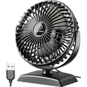 JZCreater Desk Fan, USB Desk Fan, 3 Speeds with Strong Airflow, 4.9 Inch Quiet Small Portable Table Fan, 360° Rotate Personal Cooling Fan For Bedroom Home Office Desktop Travel (Navy Blue) in Kuwait