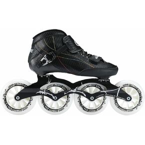 Inline Speed Skates Adult for Women and Mens, Professional Fitness Skating Roller Skates, High Performance Racing Skates, Unisex Black