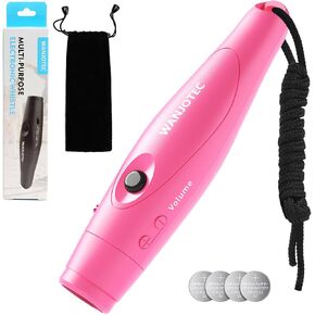 Electronic Whistle for Teacher Coache - Pink Loudest 3 Tone High Volume Handheld Electric Whistles for Referee, Outdoor Sports Safety Whistles with Lanyard, Birthday Gifts for Women