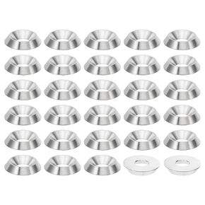 PATIKIL M6 Finish Countersunk Washer, 50pcs 18mm Dia. 3.5mm Tall Solid 304 Stainless Steel CNC Cup Washer Flat Screw Head Gasket for Constructions, Taper