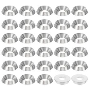 PATIKIL M6 Finish Countersunk Washer, 50pcs 16mm Dia. 3.5mm Tall Solid 304 Stainless Steel CNC Cup Washer Flat Screw Head Gasket for Constructions, Taper