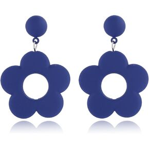 ONLYJUMP 60s 70s Flower Dangle Earrings for Women Girls Retro Daisy Flower Floral Dangle Earring Handmade Bohemian Earring