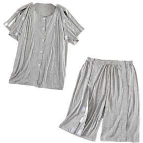 Bedridden Patient Clothing,Tearaway Disability Clothing for Post Surgery,Special Care Clothing,Suitable for Home Care,Post-Operative,Fractures,Rehabilitation Center,Elderly,Grey