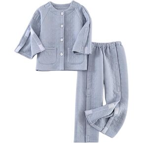 Childrens Care Clothes, Bedridden Patient Clothing,Disability Clothing with Full Opening on Both Sides,Post-Fracture Nursing Aid,Patient Clothes Suitable for Boys and Girls(Pink,110)