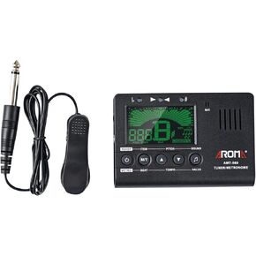 HUIOP Electric Tuner, AMT-560 Electric Tuner & Metronome Built-in Mic with Pickup Cable 6.3mm for Guitar Chromatic Bass Violin Ukulele Universal Portable