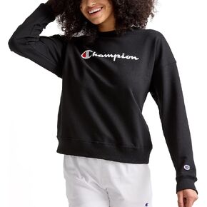 Champion Women's Sweatshirt, Powerblend, Crewneck for Women, Script (Plus Size Available)