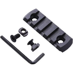 TuFok Picatinny Rail Section for Mlock - Thin 0.27in Height Rail Attachment Rail Adapter Mount Alumimun 5-Slot