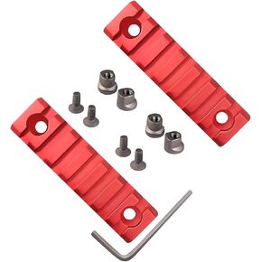 GOTICAL 7 Slots Picatinny Rail keymod Red Matte for Handguard System with Allen Wrench - 2 Pieces