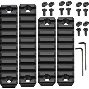 Gotical 9 Slots and 11 Slots MLOK Rail Section for M Lok Handguard Eleven Slots Rail Picatinny Rail (2 Pieces 9 Slot, 2 Pieces 11 Slot)