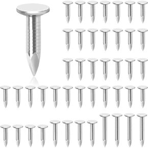 Glarks 300Pcs 1-1/4inch Steel Roofing Felt Nails Zinc Plated Roofing Felt Pins Clout Nails Countersunk Head Felt Nails, for Securing Shed Roofs, Roofing Felt Slate Boards, Wood Shed Tiles