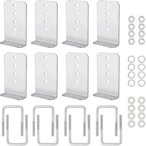 8" L-Type Boat Trailer Bunk Brackets, Galvanized Steel L-Shape Bunk Board Kits Suitable for 3x3 Crossmembers, 8 Pack