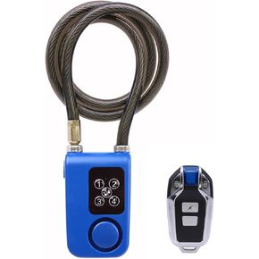 Bike Lock with Remote Control, Anti-Theft Vibration Alarm with 31 Inch Cable Length, IP55 Waterproof for Bicycle Motorcycle Door Fence Gate Scooter Baby Stroller (Black)