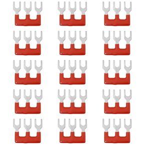 Heyous 15PCS Red Jumper Block Terminal Block TB-1503 Cuttable Fork Terminal Jumper Block Wire Connector Disconnecting Strip for Appliance Factory Workshop Power Distribution Cabinet Box