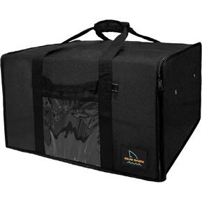 OujiuShark Insulated Pizza Bags for Delivery, 20in x 20in x 12in, Commercial Pizza Warmer Bag, Large Pizza Carrier for Hot and Cold Food (Black)