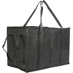 YIKANGHENG Thick Pizza Delivery Bags, 23 Inch x 15 Inch x 13.8 Inch 2 Layer Non Woven Fabric and Thermal Insulation Cotton for Warm and Cold Keeping (black)