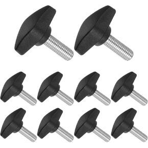 Tee Wing Knobs Thumb Screw, M8 x 20mm Male Thread, Plastic T Thumb Clamping Screw Threaded Stud Hand Knobs Grip, (Applications: for Machinery Lathes), 10-Pieces