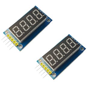 4-Digit 7-Segment Display LED with 74HC595 Driver, 4 Dots | 5-Pack for Arduino, ESP32, ESP8266, Raspberry Pi with Tutorials
