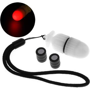 1Pc Underwater Strobe Signal Light Scuba Night Dive Marker LED Flashy Safety Lamp Firefly Diving Beacon Beam 200M Underwater 200 Hour Duration with Battery -Red