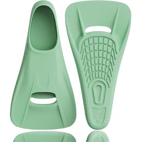Swim Training Fins Comfortable Silicone Lap Swimming Short Blade Floating Flippers with Mesh Bag for Adult Men Women Build Leg Strength