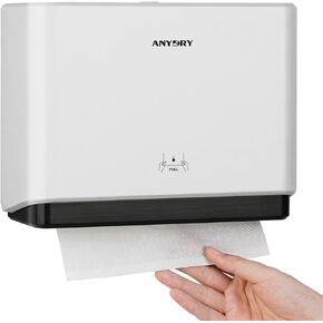 200-Sheet Wall-Mounted Paper Towel Dispenser, Fits Multi-Fold Towels up to 10x3.1 Inches, Perfect for Home & Business (Black)