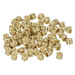 uxcell Knurled Insert Nut M4 x 4mm L x 5mm OD Female Thread Brass Embedding Nut 150 Pcs