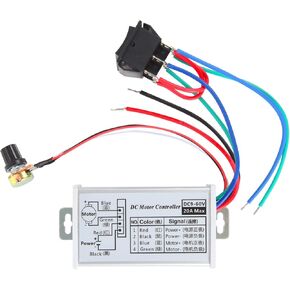 PWM DC Motor Speed Controller, DC 10-55V / Rated 40A / Max 60A, LED Display Stepless DC Motor Speed Controller with Adjustable Potentiometer and Forward-Brake-Reverse Switch