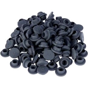 100 Pcs 13mm Vial Rubber Stoppers Self Healing Injection Ports Safe Bottle Stoppers Small Bottle Rubber Plugs for Glass Vial