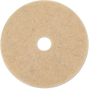 Boardwalk BWK4017NHE Commercial Natural Hog Hair Burnishing Floor Pads, 17", Tan