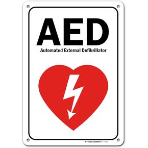 AED Automated External Defibrillator Sign, 7" x 10" 0.40 Aluminum, Fade Resistance, Indoor/Outdoor Use, USA MADE By My Sign Center
