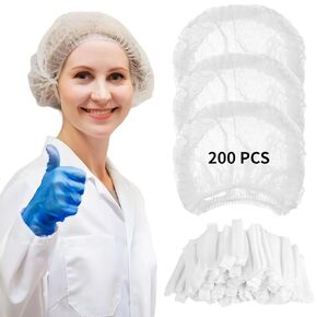 JUSTDOLIFE 500 Pcs Disposable Bouffant Caps, 21" Non-woven Hair Nets, Disposable Elastic Caps for Men & Women, Head Cover Nets for Food Service, Labs, Hospital, Salon, Kitchen