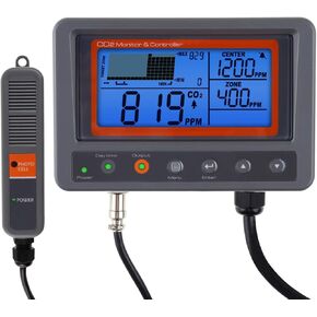 CO2 Controller Carbon Dioxide Controller CO2 Meter Monitor Day and Night Relay Function, NDIR CO2 Sensor for Green House, Grow Rooms, Factory, Home, Office