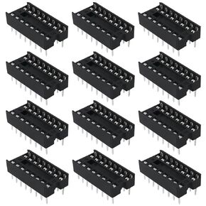 ECSiNG 50Pcs 16Pin DIP IC Sockets 2.54mm Pitch Chip Socket Solder Type Adaptors for Digital Circuit Analog Circuit Board Computing Electronic Development Board 20x10mm