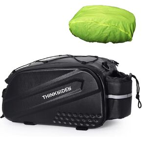 ThinkRider Bike Bags for Bicycle Rear rack 14L Hard Shell Waterproof Bike Ebike Trunk Pannier Saddle Seat Bag Carrier with Reflector, Rain Cover & Shoulder Strap for Commuter Travel Outdoor