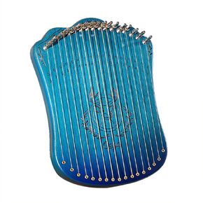 Harp, 17 tone Lyre Lyre Harp with tuning rod + pick for travel entertainment, religious ceremonies, relax, decompression, weddings (Blue)