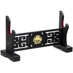 Loong Sword Stand 1-Tier Padded Hook Katana Stand Holder Display Hanger for Tanto Rapier Light Saber Samurai Cosplay Blade Tanjirou Demon Slayer Weapon Display Stand (1-Tier)
