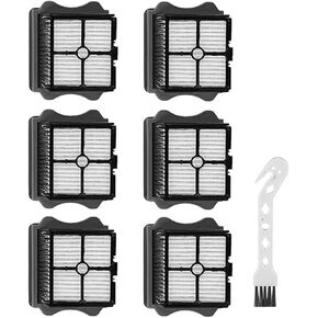 Floor ONE S5 Filter Replacement Compatible with Tineco iFloor 3/ Floor One S3/ Floor One S5/ Floor One S5 Pro 2 Vacuum Cleaner,6 Pack Filters + 1 Cleaning Brush
