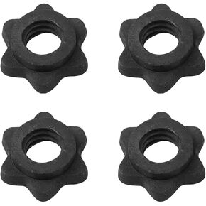 4Pack Spinlock Collars,Dumbbell Hex Nut, Dumbbell Rod Nut,1 Inch Standard Barbell Screw Collar,No-nslip Barbell Screw Collar for Dumbell Weight Lifting Fitness Training(black,Size:2.5cm/0.98inch)
