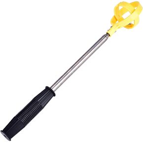 Ball Retriever, Practical Golf Picker, Telescopic Antenna Ball Pick Up Tool, Device Retriever Scoop, White Yellow Collapsible Ball Retriever with Stainless Steel Shaft, Light Weight Protable(Yellow)