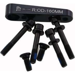 1 Set Flat Mount Disc Brake Adapter Hydraulic Disc Brake Adapter R160 Front/Rear Bicycle Flat Caliper to Flat Mount Disc Brake Black