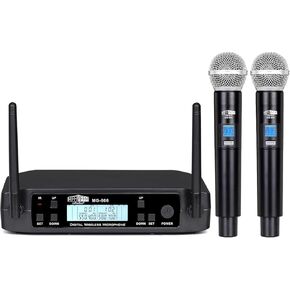 UHF Wireless Microphone System - Dual Handheld Dynamic Microfonos Inalambricos Professional for Home Karaoke, Meetings, Parties