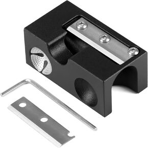 QWORK Aluminum Pool Cue Tip Shaper Tool - Multi-Functional Cue Maintenance Device, Compatible with 9-14 mm Cue Sticks, Suffer/Tapper/Shaper/Trimmer