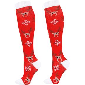 Junely Compression Socks for Women Knee High Festival Socks for Running Work Support Nurses Pregnancy Travel