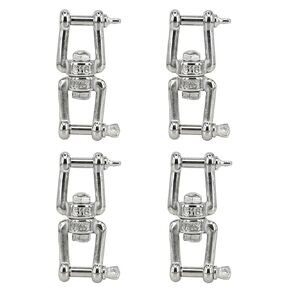 316 Stainless Steel 1/2"(M12) Jaw - Jaw Swivel Anchor Connector Clevis Double Shackle for Boat,1PCS