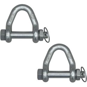Mytee Products Web Sling Shackle - 2" w/Quick Pin, 8,000 lbs WLL, White Blue Zinc, for Recovery Straps, Auto Hauling, Towing