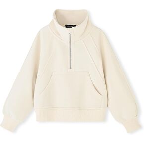ACESTAR Girls Half Zipper Sweatshirts Long Sleeve Zip Up Pullover Tops for Teen Girls kids Mock Neck Sweater 4-14 Years